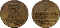 Sachsen-Weimar-Eisenach Cu Heller 1758 Eisenach Ernst August Constantin ... 15,00 EUR  zzgl. 3,00 EUR Versand