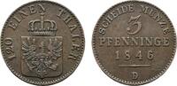 Brandenburg-Preu&szlig;en Cu 3 Pfennig 1846 D Friedrich Wilhelm IV. 1840-1861 ... 20,00 EUR  zzgl. 3,00 EUR Versand
