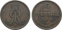 Braunschweig-Calenberg-Hannover Cu 2 Pfennig Georg V. 1851-1866 -