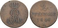 Braunschweig-Calenberg-Hannover Cu 2 Pfennig Ernst August 1837-1851 -