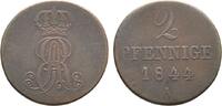 Braunschweig-Calenberg-Hannover Cu 2 Pfennig Ernst August 1837-1851 -