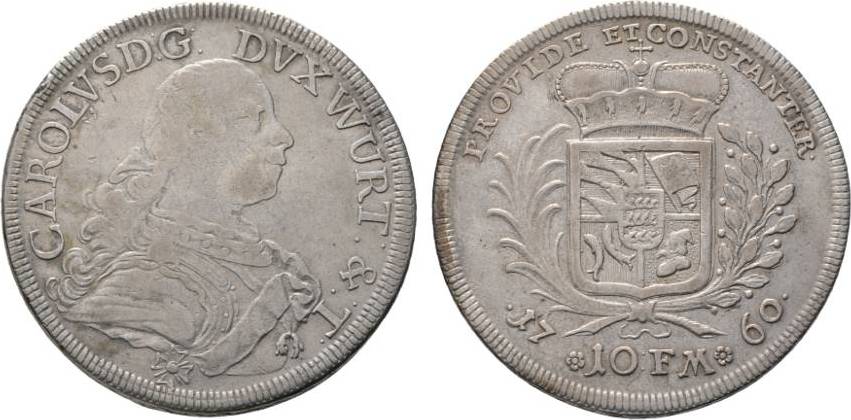 Württemberg Taler 1760 Stuttgart Karl Eugen 17441793 Selten. Kl