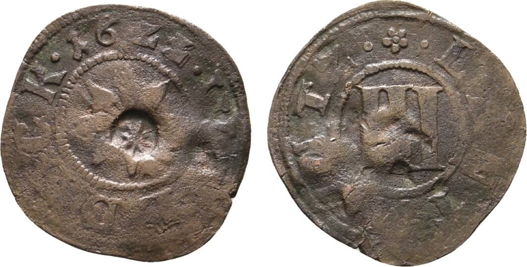 Waldeck Cu 3 Pfennig 1622 Wildungen Christian und Wolrad IV. 15971638