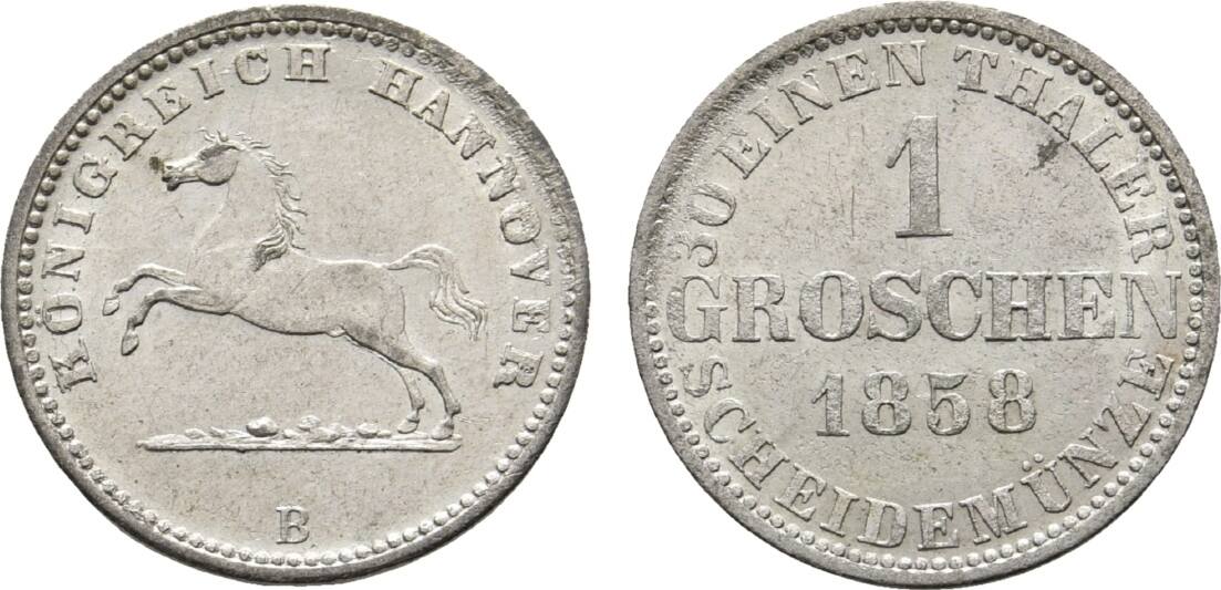 Braunschweig-Calenberg-Hannover Groschen 1858 B Georg V. 1851-1866 ...