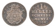 Hanau-Münzenberg Cu Heller Wilhelm IX. von Hessen-Kassel 1760-1785