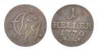 Sachsen-Gotha-Altenburg Cu Heller Friedrich III. 1732-1772