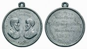 Sachsen-Albertinische Linie Tragbare Zinnmedaille Johann 1854-1873 -