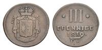 Waldeck Cu 3 Pfennig Georg Heinrich 1813-1845