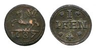 Braunschweig-Lüneburg-Celle Cu Pfennig Georg Wilhelm 1665-1705 -