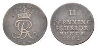 Braunschweig-Calenberg-Hannover Cu 2 Pfennig Georg III. 1760-1820 -