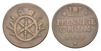 Mainz, Erzbistum Cu 4 Pfennig Emmerich Joseph von Breitbach-Bürresheim 1763-1774 -