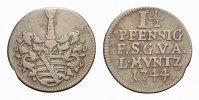 Sachsen-Gotha-Altenburg Cu 1 1/2 Pfennig Friedrich III. 1732-1772