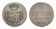 Oldenburg Cu 1/2 Grote Paul Friedrich August 1829-1853