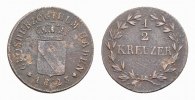Baden-Durlach Cu 1/2 Kreuzer Ludwig 1818-1830 -