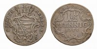 Sachsen-Gotha-Altenburg Cu 1 1/2 Pfennig Friedrich III. 1732-1772