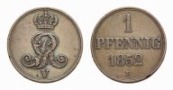 Braunschweig-Calenberg-Hannover Cu Pfennig Georg V. 1851-1866 -