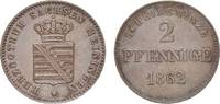 Sachsen-Meiningen Cu 2 Pfennig Bernhard Erich Freund 1803-1866 -