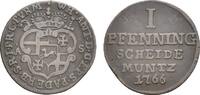Paderborn, Bistum Cu Pfennig Wilhelm Anton von Asseburg 1763-1782 -