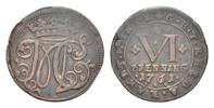 Bentheim-Tecklenburg-Rheda Cu 6 Pfennig Moritz Casimir 1710-1768
