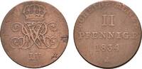 Braunschweig-Calenberg-Hannover Cu 2 Pfennig Wilhelm IV. 1830-1837 -