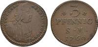 Mainz, Erzbistum Cu 3 Pfennig Johann Friedrich Karl Graf von Ostein 1743-1763 -