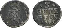 Brandenburg-Preußen 3 Gute Pfennig Friedrich Wilhelm I. 1713-1740