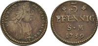 Mainz, Erzbistum Cu 3 Pfennig Johann Friedrich Karl Graf von Ostein 1743-1763 -