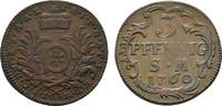 Mainz, Erzbistum Cu 3 Pfennig Johann Friedrich Karl Graf von Ostein 1743-1763 -