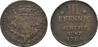 Mainz, Erzbistum Cu 3 Pfennig Emmerich Joseph von Breitbach-Bürresheim 1763-1774 -