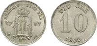Schweden 10 Öre Oskar II. 1872-1907 -