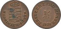 Sachsen-Meiningen Cu 1/4 Kreuzer Bernhard Erich Freund 1803-1866 -
