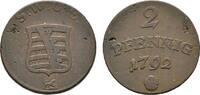 Sachsen-Weimar-Eisenach Cu 2 Pfennig Carl August 1775-1828