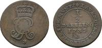 Lauenburg Cu 1/2 Dreiling Georg II. von Hannover 1727-1760