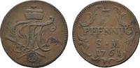 Mainz, Erzbistum Cu 3 Pfennig Johann Friedrich Karl Graf von Ostein 1743-1763