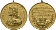 Brandenburg-Preußen Tragbare vergoldete Bronzemedaille Wilhelm II. 1888-1918