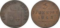 Waldeck Cu 3 Pfennig Georg Heinrich 1813-1845