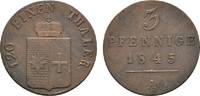 Waldeck Cu 3 Pfennig Georg Heinrich 1813-1845