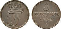 Mecklenburg-Schwerin Cu 3 Pfennig Friedrich Franz II. 1842-1883