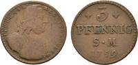 Mainz, Erzbistum Cu 3 Pfennig Johann Friedrich Karl Graf von Ostein 1743-1763 -