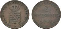 Sachsen-Meiningen Cu 2 Pfennig Bernhard Erich Freund 1803-1866 -