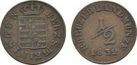 Sachsen-Meiningen Cu 1/2 Kreuzer Bernhard Erich Freund 1803-1866 -