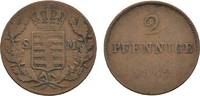 Sachsen-Meiningen Cu 2 Pfennig Bernhard Erich Freund 1803-1866 -