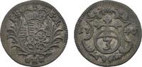 Sachsen-Coburg-Saalfeld 3 Pfennig Christian Ernst und Franz Josias 1729-1745 -