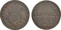 Mainz, Erzbistum Cu 3 Pfennig Johann Friedrich Karl Graf von Ostein 1743-1763 -