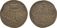 Mainz, Erzbistum Cu 3 Pfennig Johann Friedrich Karl Graf von Ostein 1743-1763 -