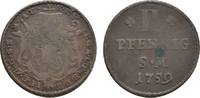 Mainz, Erzbistum Cu 2 Pfennig Johann Friedrich Karl Graf von Ostein 1743-1763 -