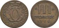 Waldeck Cu 3 Pfennig Karl August Friedrich 1728-1763 -