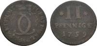 Waldeck Cu 2 Pfennig Karl August Friedrich 1728-1763 -