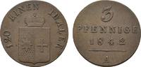 Waldeck Cu 3 Pfennig Georg Heinrich 1813-1845 -