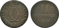 Waldeck Cu 2 Pfennig Karl August Friedrich 1728-1763 -